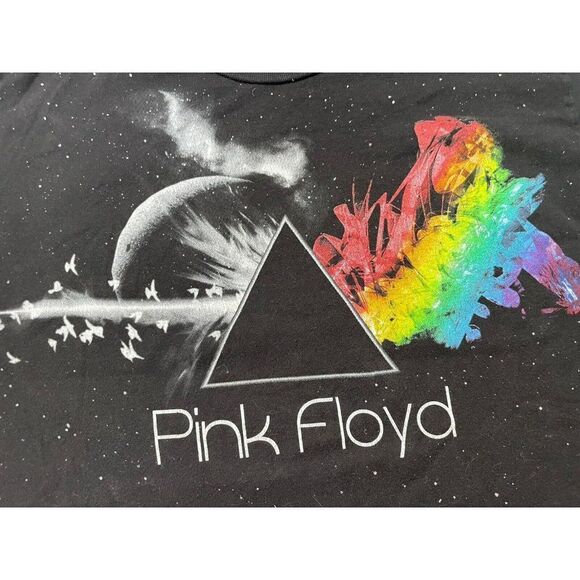 Liquid Blue Pink Floyd Graphic T-shirt Women Medium Black Music - Picture 2 of 6